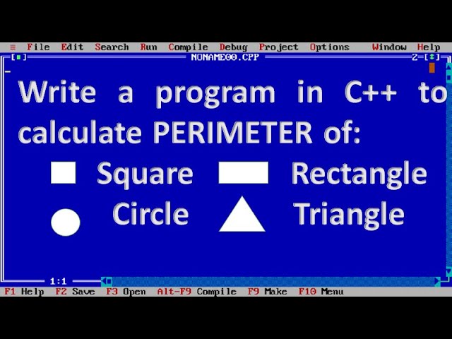Write a program in C++ to find  perimeter of square, rectangle, circle and triangle.
