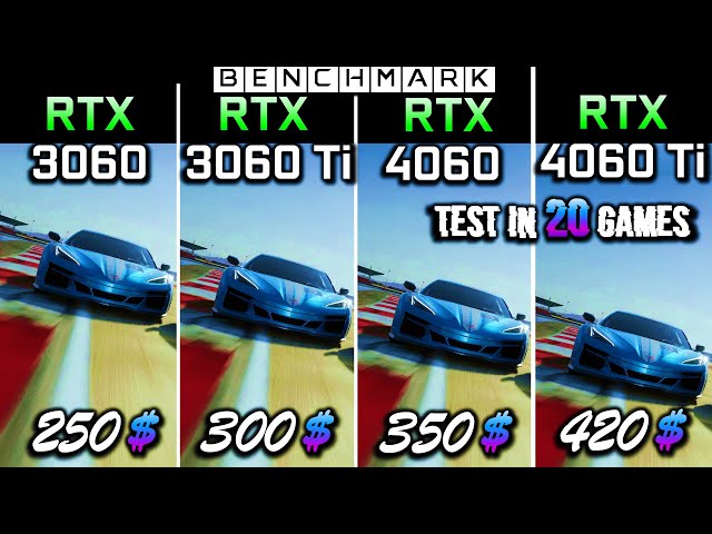 RTX 3060 vs RTX 3060 ti vs RTX 4060 vs RTX 4060 Ti // Test in 20 Games // 1080p