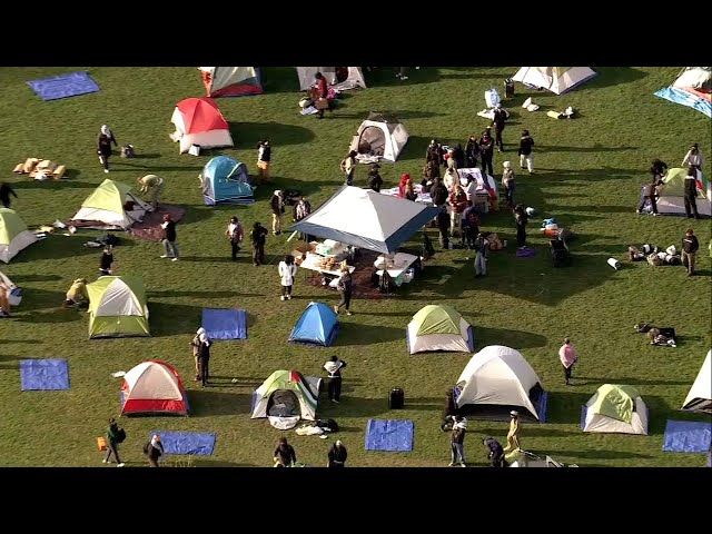 LIVE: Northwestern University students build encampment on Deering Meadow in pro-Palestinian protest