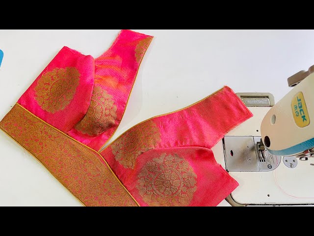 Front deep V Neck Blouse Cutting and Stitching | Deep Neck With Belt Blouse Design |