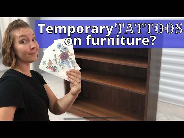Kids Bookshelf Makeover IDEAS | Using Temporary TATTOOs on Furniture