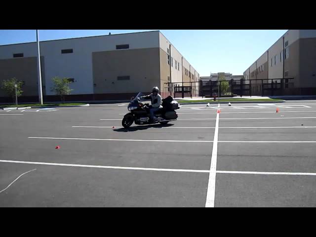 U-Turn Exercise, Riders on a Harley, BMW, & Honda Goldwing