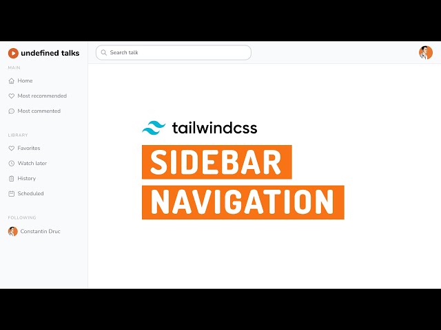 Build a sidebar navigation with TailwindCSS and VueJS