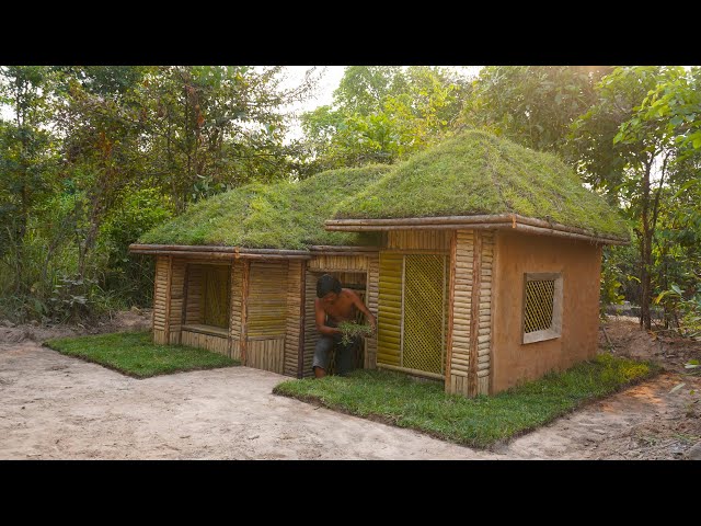 16Days Building Underground House,grass roof with Decoration Underground Bedroom