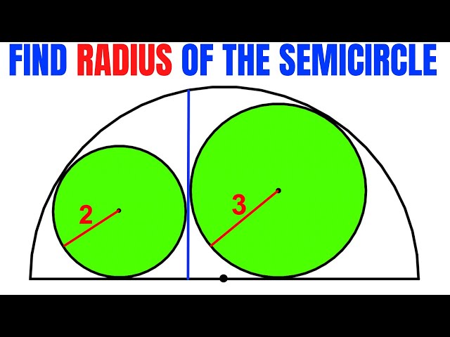 Calculate the Radius of the semicircle | Radii of Green circles are 2 and 3 | Fun Geometry Olympiad