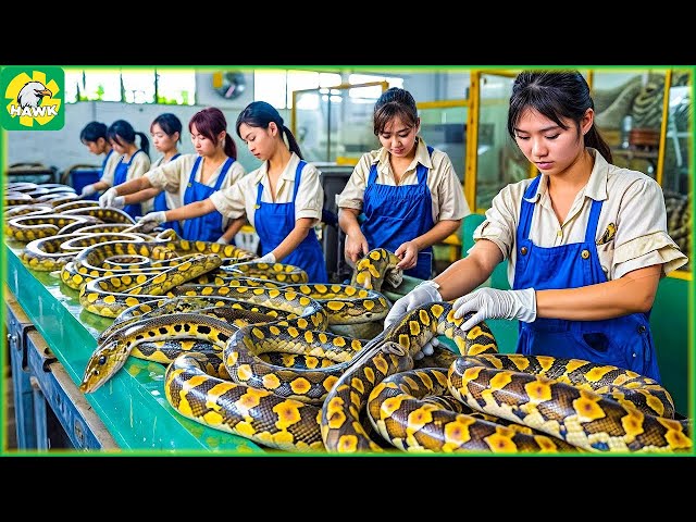 Snake Farming 🐍 Chinese Workers Process 9.5M Snakes For Their Skins - Snake Processing Factory