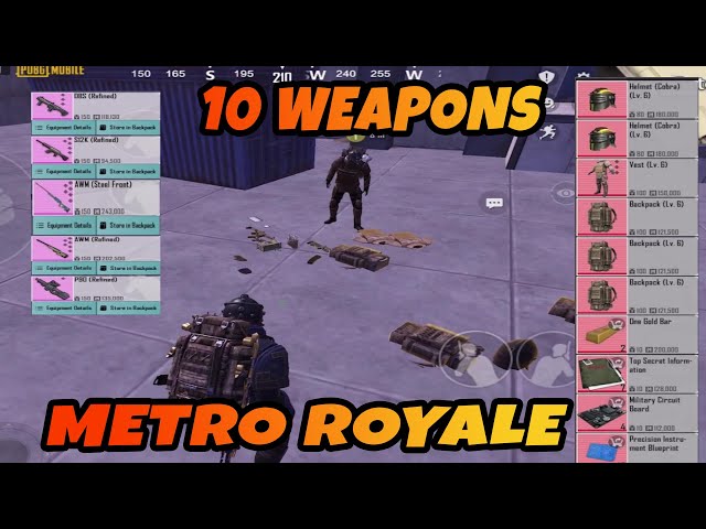 10 WEAPONS IN ONE GAME - PUBG METRO ROYALE CHAPTER 19