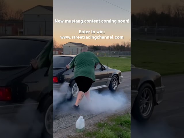 First burnout on the giveaway mustang “Phantom GT”