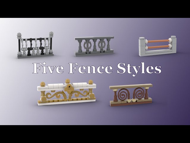 Building Ideas in Stud.io & LEGO® - Five Fence Styles