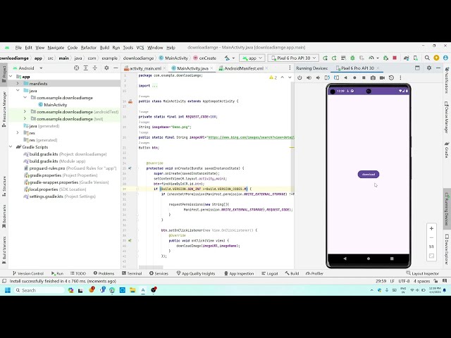 Download images in android studio