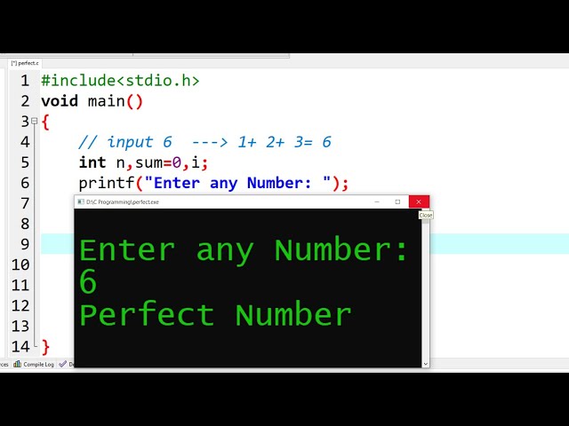 C Program to Check a Number is Perfect or Not | Learn Coding