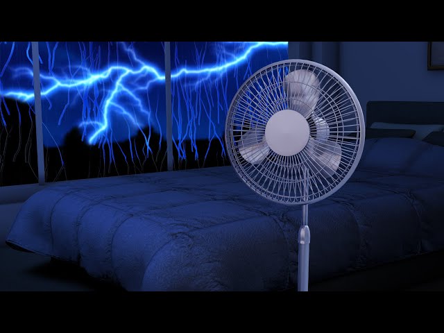 Fan White Noise with Thunderstorm Sounds for Sleeping 10-Hours
