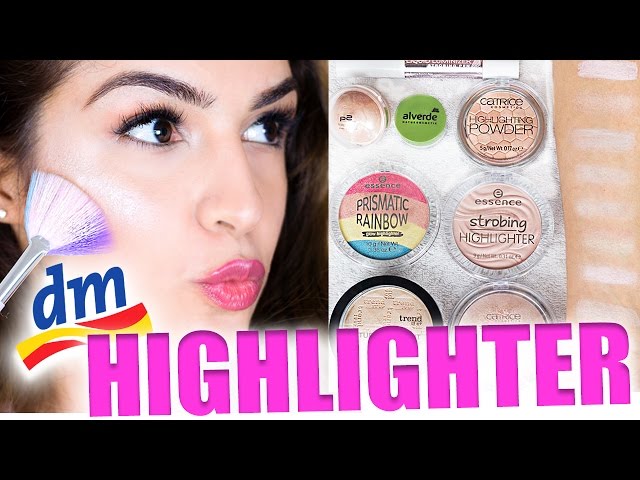 🦄 XXL DROGERIE HIGHLIGHTER TEST! 8 DM HIGHLIGHTING PRODUKTE REVIEW & SWATCHES | KINDOFROSY