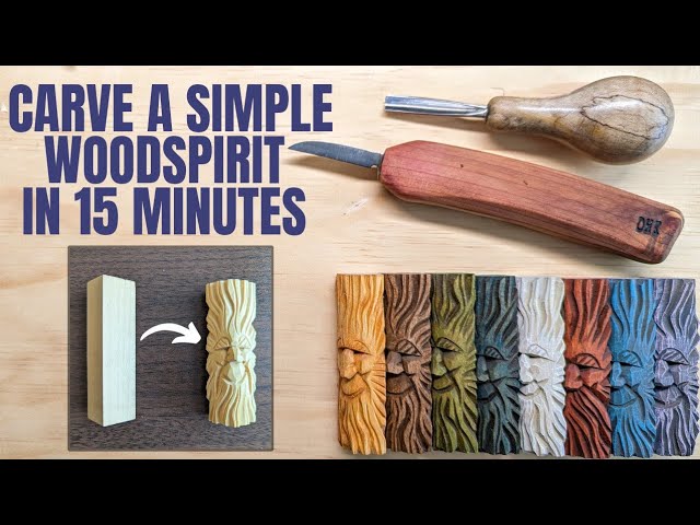 Carve a Simple Woodspirit in 15 Minutes - Complete Beginner Woodcarving Lesson