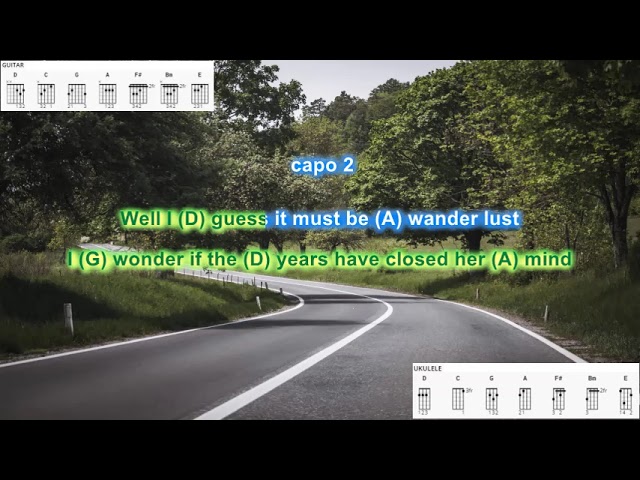 Carefree Highway (capo 2) Gordon Lightfoot play along with scrolling guitar chords and lyrics