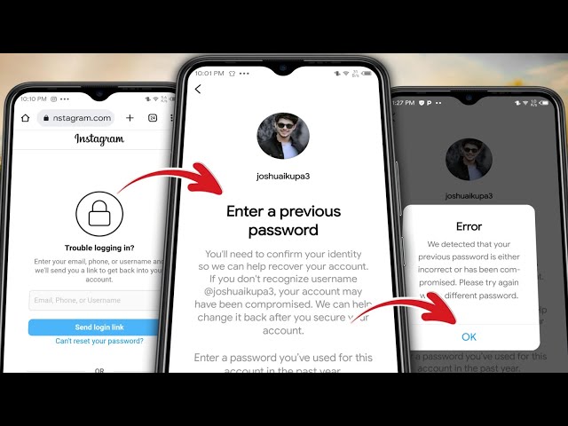 Fix Enter a Previous Password Instagram hacked Account Recovery Error 2024