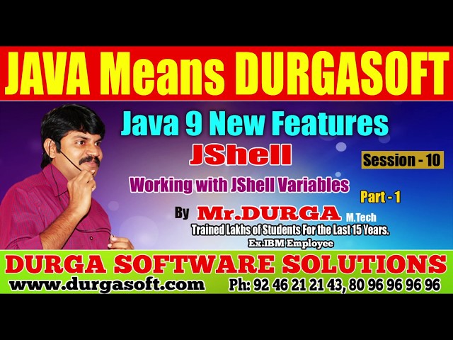 Java 9 New  Features || JShell | Session - 10 || Working with JShell Variables Part - 1 by Durga sir