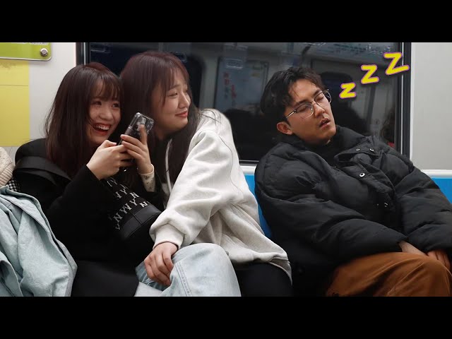 Snoring Loudly on the Subway | Prank