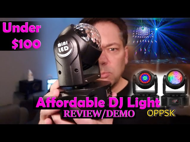 DJ Light review of the OPPSK dual sided moving head light available on Amazon. (shown w/haze@9:40)