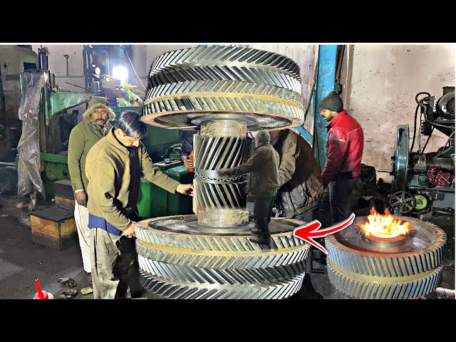 Steel Mill Re-Rolling pinion shaft and   12 kv Gear box fittings complete process ||Amazing skills