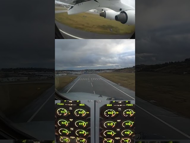 TAKEOFF THRUST SET! STOL Avro RJ100 Taking off from SHORT Bromma Runway! [AirClips] #shorts