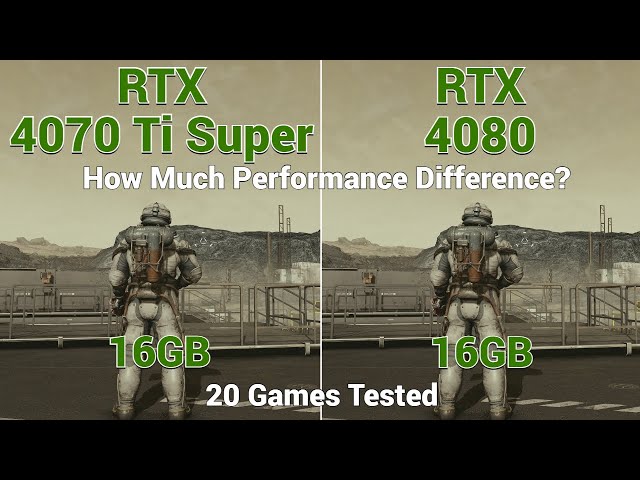 Nvidia RTX 4070 Ti Super vs RTX 4080 | 20 Games Tested | How Much Performance Difference?