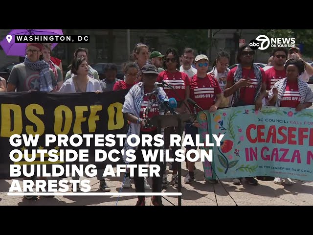 WATCH: GWU encampment protestors and DC movement leaders hold news conference
