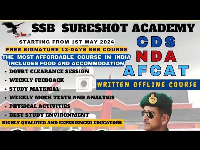 CDS NDA AFCAT Course admission are open | Starts from May 1 | Get Free SSB Course|Call us 7259307111