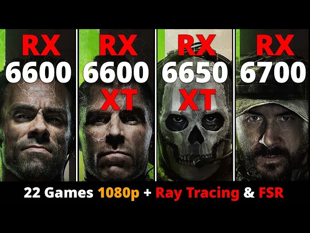 RX 6600 vs RX 6600 XT vs RX 6650 XT vs RX 6700 - 22 Games 1080p + Ray Tracing & FSR
