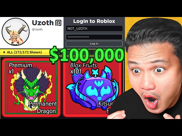 $1 vs $1,000,000 ROBUX Blox Fruits Account