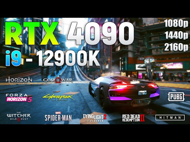 GeForce RTX 4090 + i9 12900K - Test in 10 Games l 1080p l 1440p l 4K l