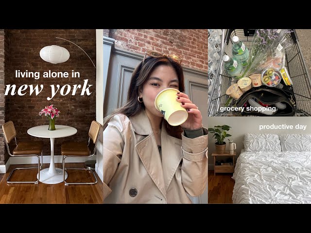 Living Alone in NYC | grocery shopping, productive day, cafe dates