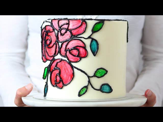 Paint with me - stained glass // Amazing CAKE Decorating!