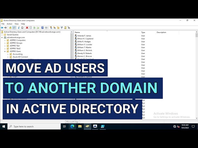 Move AD Users to another domain in Active Directory