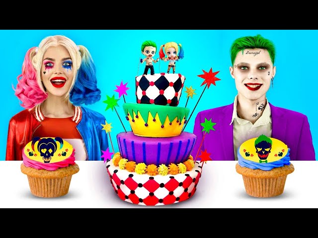 Harley Quinn VS Joker | Rich VS Broke Cake Decorating | Fantastic DIY Ideas by RATATA BRILLIANT