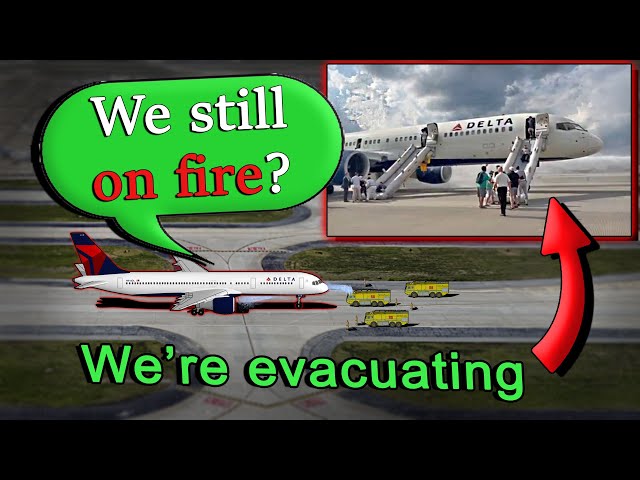"WE SEE FLAMES COMING OFF" | Delta aircraft on Fire after Tires Blow