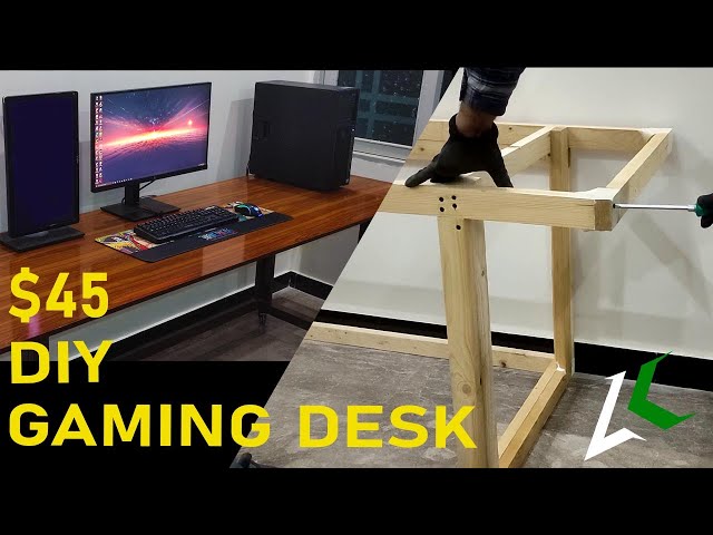 DIY Gaming Desk for $45 | Built-in cable management desk setup | with Basic Tools Only!