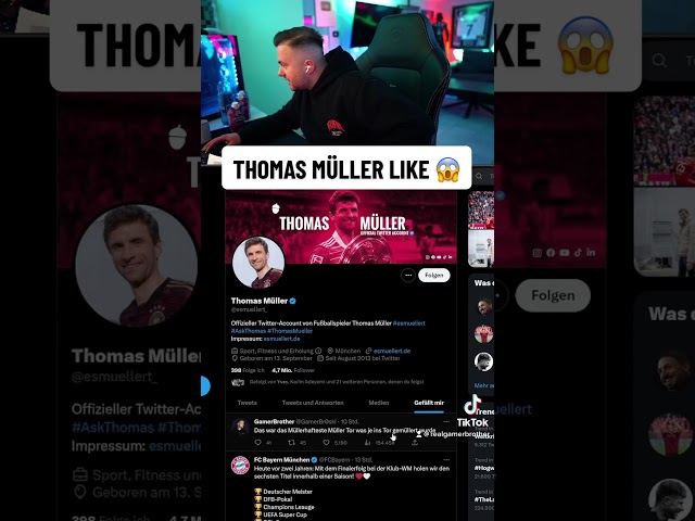 Thomas Müller liked Broski Tweet 😱 #gamerbrother #trending #muller #shorts