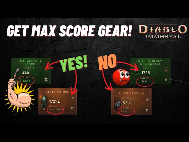Diablo Immortal Gearing Explained - How and Where to get MAX SCORE gear! Free to Play Guide