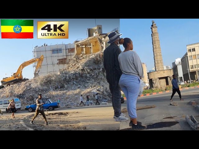 4Kilo to Piassa , 🇪🇹 Addis Ababa walking Tour 2024 , Ethiopia [4K]