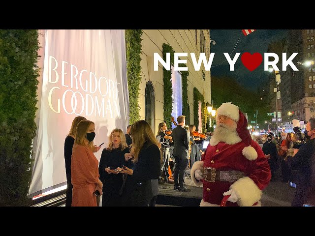 [4K] NYC Christmas Vibes: Union Square Holiday Market, Macys & Bergdorf Goodman Holiday Windows 2021