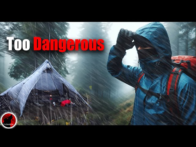 You Got To Know When To Retreat - Intense Storm Brings Down Trees - Rain Camp Adventure