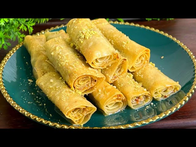 Turkish Baklava In Just 10 Minutes! | Baklava Rolls | Easy Rolled Baklava Recipe  |Turkish Sweet ❤️