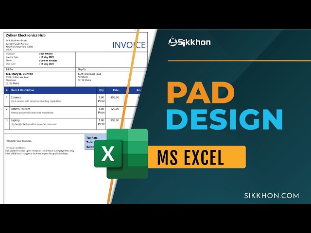 PAD Design in Excel | FREE | English | Sikkhon