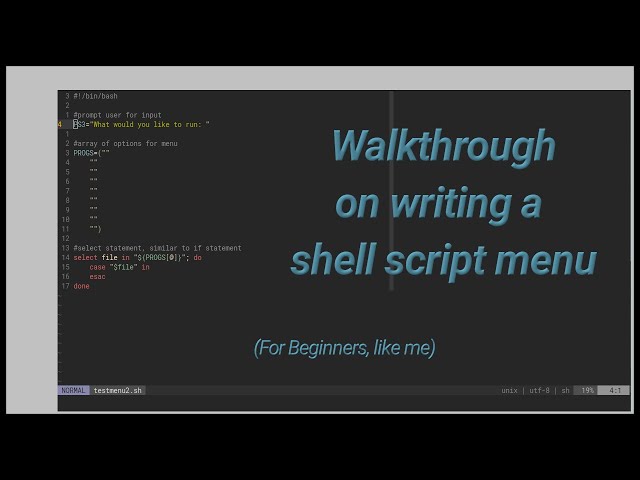 Writing a shell script menu -- addition to my terminal shell menu video [tutorial]