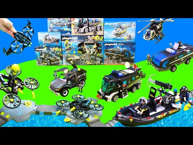 Spielzeug Unboxing Kinderfilm mit Playmobil City Action SEK und TOP Agents Autos | Toys for Kids