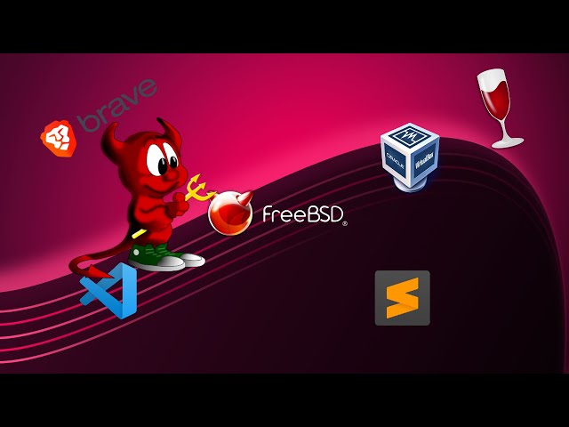 FreeBSD - installing Linux apps (Brave browser, Sublime), VS Code, Wine, and VirtualBox