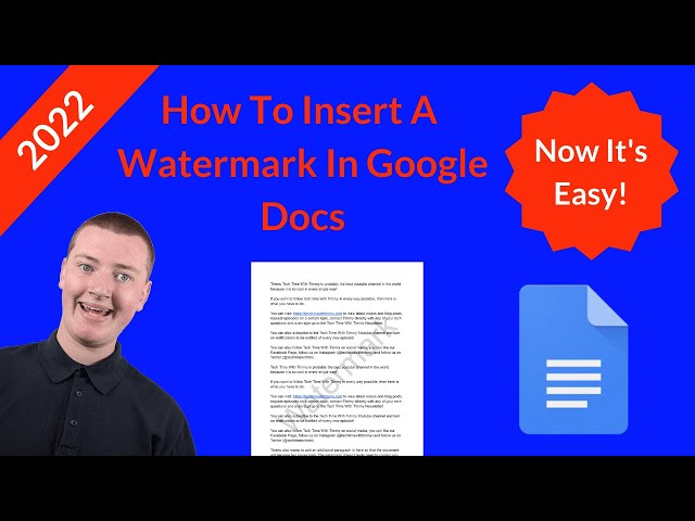 How To Insert A Watermark In Google Docs 2022 - It's Finally Easy!