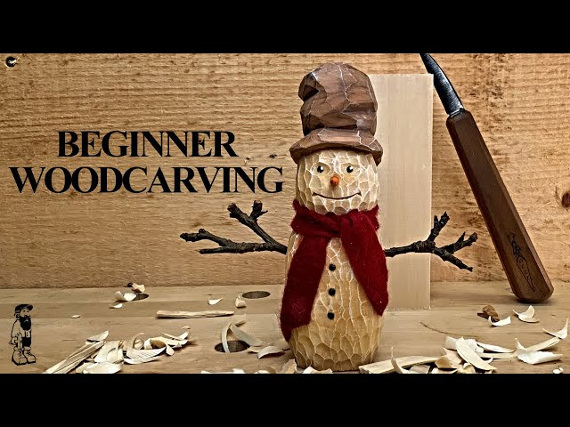 How to Carve a Classic Snowman -Full Beginner Friendly Woodcarving Tutorial