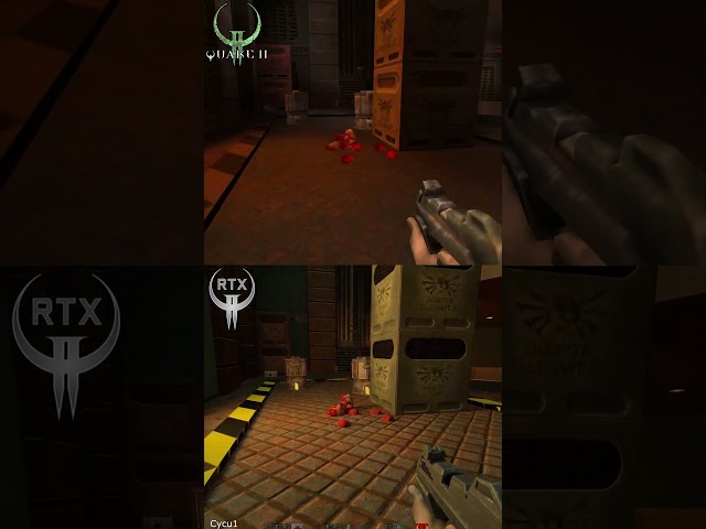 Quake 2 Original vs RTX Remaster Graphics Comparison - RTX 4080 Gameplay #shorts